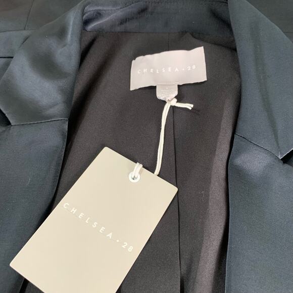 NEW Chelsea28 Size S Double Breasted Satin Blazer Jacket Black Career Evening - Picture 9 of 11